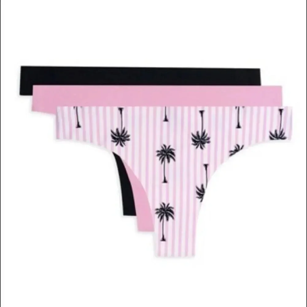 AQS Assorted Seamless Thong Panties 3 Pack - Picture 2 of 4